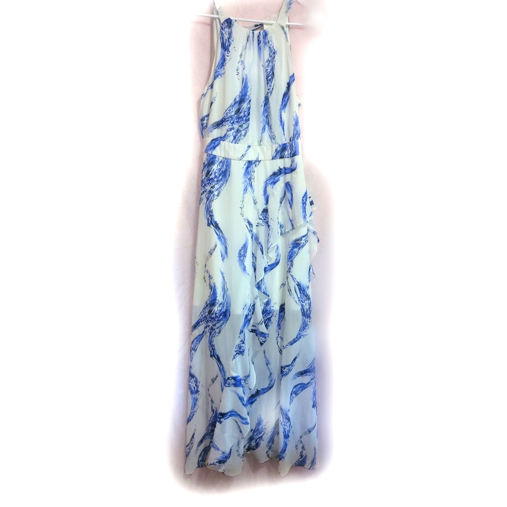 Light blue white dress